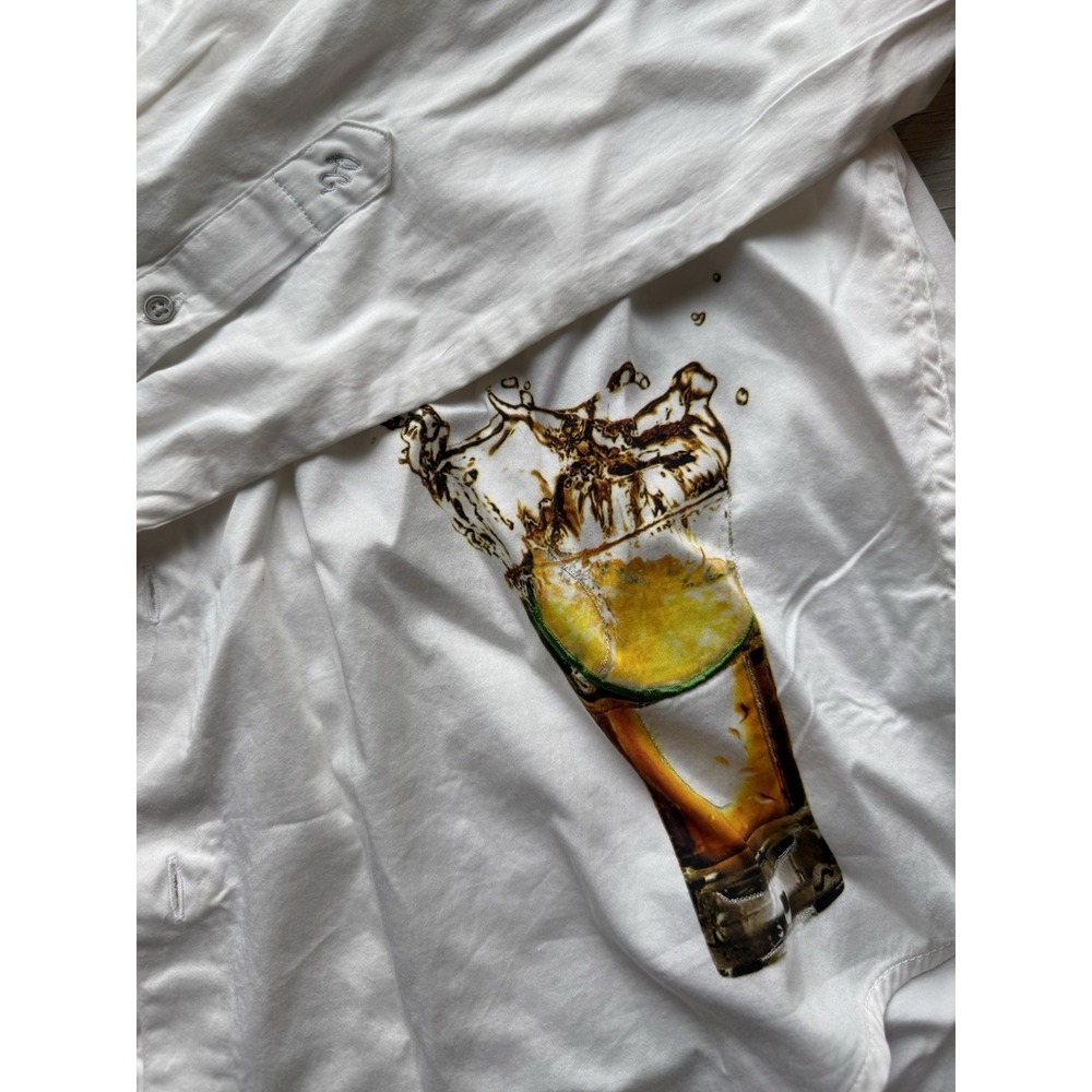 Robert Graham Lime Tequila White Lemons Drink Series Short Sleeve Size Medium - Picture 2 of 5